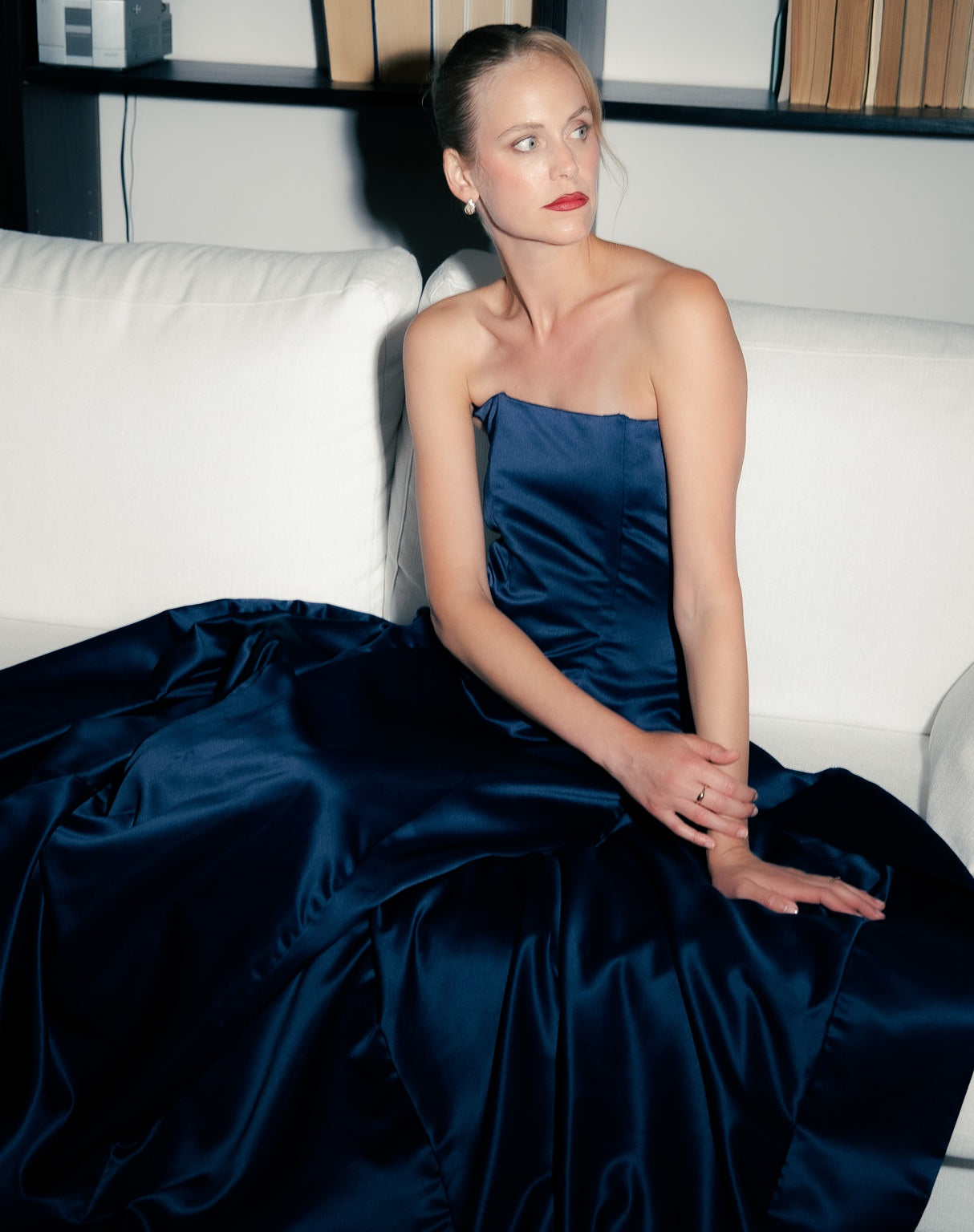 Abito da sera mikado blu